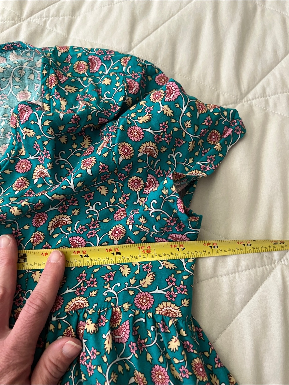 Natural Life Avery Midi Dress Floral Boho V-neck Pockets Turquoise Orange XS - Picture 9 of 15